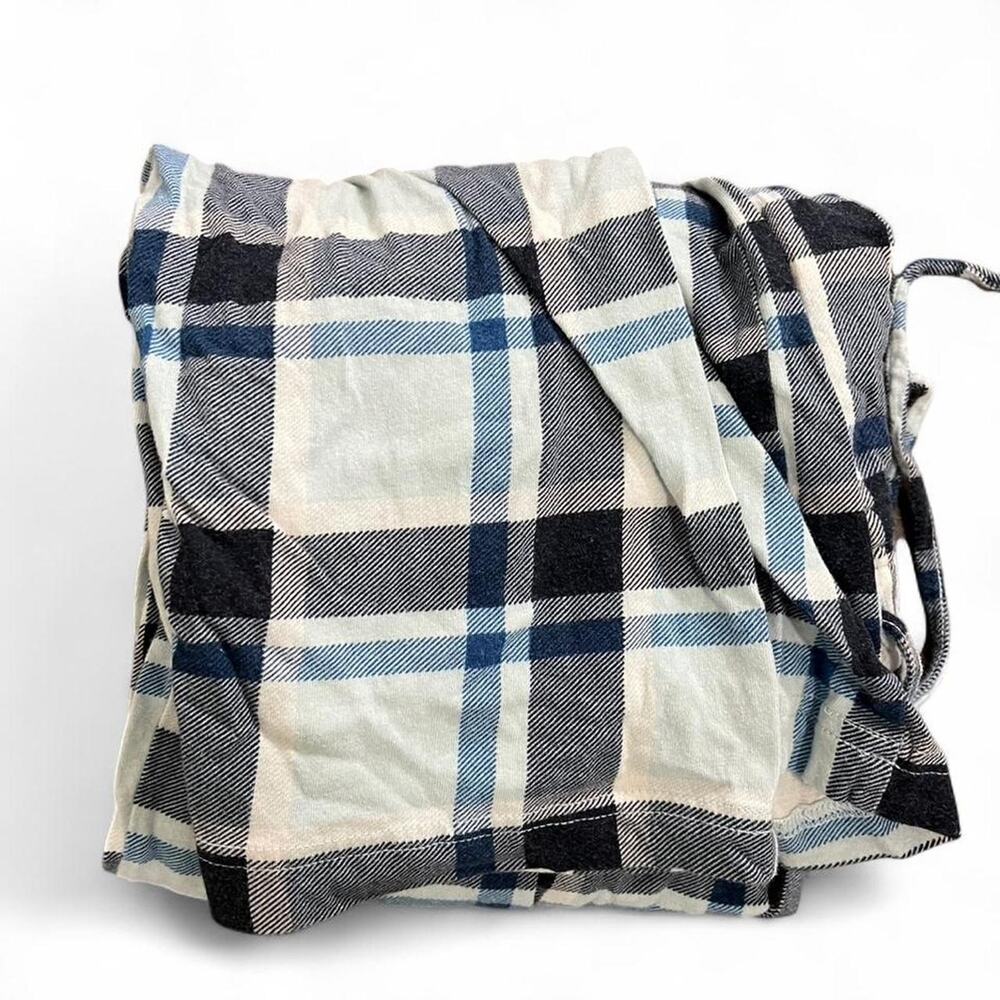 White and blue plaid cotton